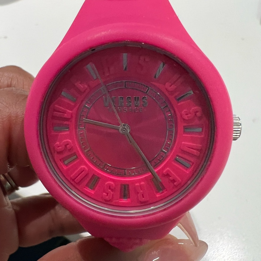Pink Versace watch- Not a smart watch needs battery. Otherwise good condition